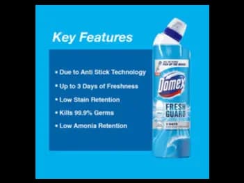 Domex Fresh Guard Ocean Fresh Toilet Cleaner 500ml - Kills malodor causing germs and Keeps the toilet fresh for 3 days due to its Anti-Stick technology (3)