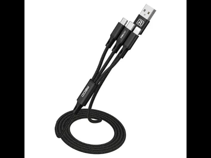 Recci RCS-D120 Fast Wind Series 3 In 1 USB-A To Lightning – Type-C – Micro Charging Data Cable 1.2M (3)