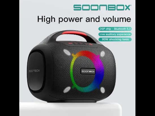 Soonbox S6300 Stereo Bluetooth High Power Party Box Waterproof Outdoor Wireless Speaker Portable Audio System Sound Speakers - Black (2)