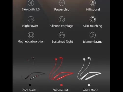 Lenovo HE05x Sports Magnetic Wireless Neckband Earphones CN - Black (3)