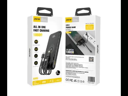 Aspor A305 10000mah Power Bank Black with 3 months warranty (2)