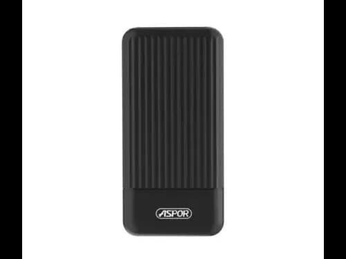 Aspor A323 10000mAh Power Bank - Black