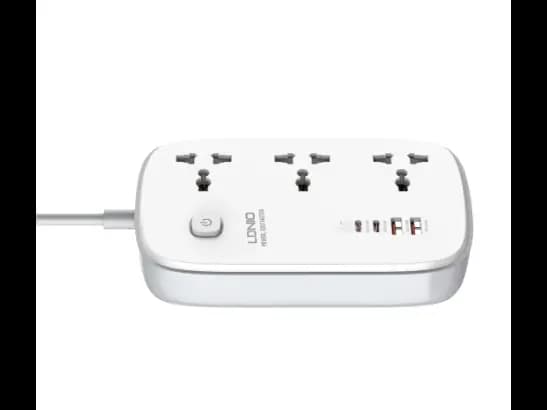 LDNIO SC3416 3 AC Outlets 4 USB Power Strip  - White