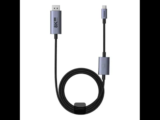 Baseus High Definition Series Type-C to DP 8K 60Hz Ultra Clarity Adapter With 100W PD Cable & ON/OFF Button 1.5M - Black