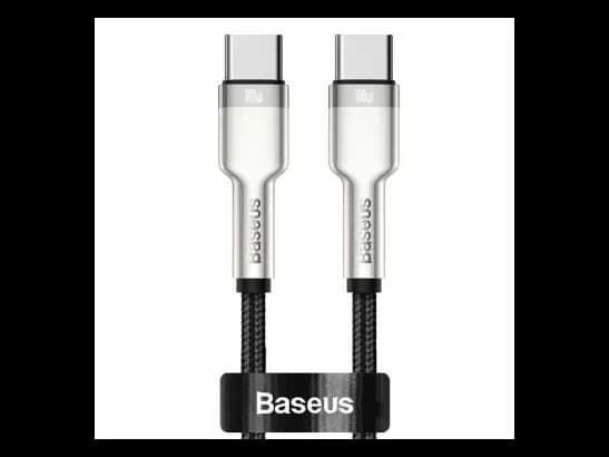 Baseus Cafule Series 1M Metal Data Cable Type-C to Type-C 100W Black – CATJK-C01 - Silver