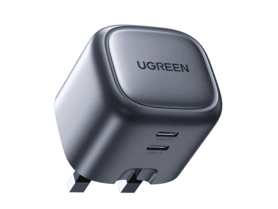 90399 NEXODE 45W DUAL USBC PD GAN FAST CHARGER UK SPACE GRAY