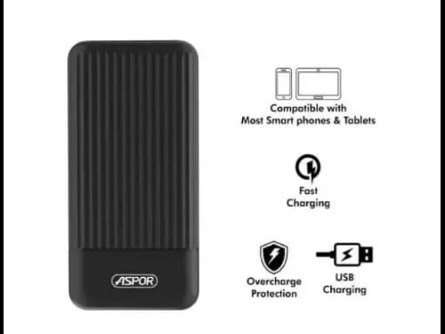 Aspor A323 10000mAh Power Bank - Black (2)