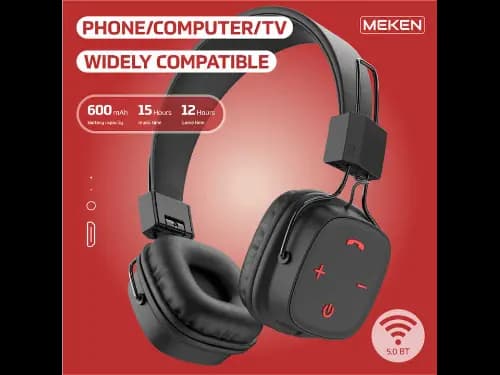 MEKEN MK300 Waterproof Over-Ear Headphones V5.0 HD Stereo - Black (3)