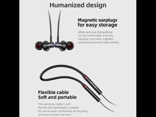 Lenovo HE05x Sports Magnetic Wireless Neckband Earphones CN - Black (5)