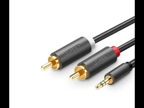 Ugreen 10511 3.5Mm Male To 2Rca Male Cable 1.5M AV102 - Black
