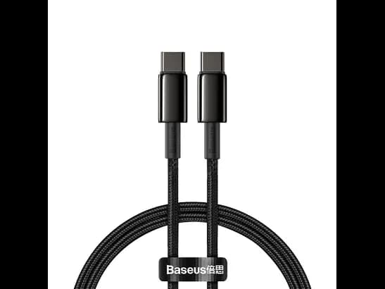 Baseus Tungsten Gold 1M Fast Charging Data Cable Type-C to Type-C 100W – Black