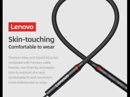 Lenovo HE05x Sports Magnetic Wireless Neckband Earphones CN - Black (2)