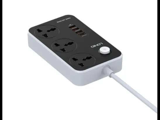 Lindo 3 AC Outlets Universal Power Strip SC3412 Power Code  - Black (4)