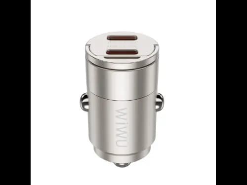 WIWU WI-QC029 Nano Dual C 30W Fast Car Charger Compact & Powerful – Titanium (3)