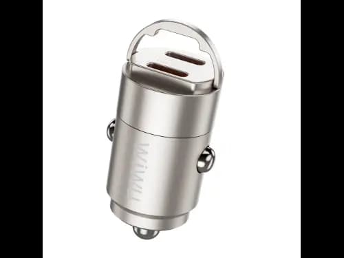 WIWU WI-QC029 Nano Dual C 30W Fast Car Charger Compact & Powerful – Titanium