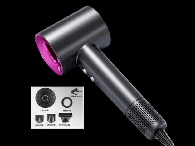 Advanced hair dryer + 5 changeable hair nozzles