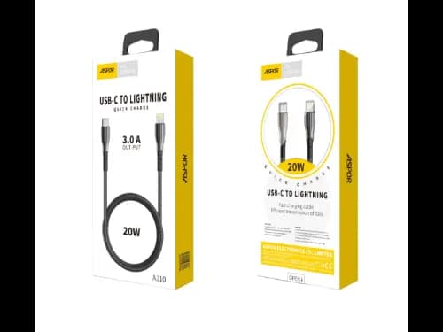 Aspor A110 20W PD to Lightning Cable - Black (3)