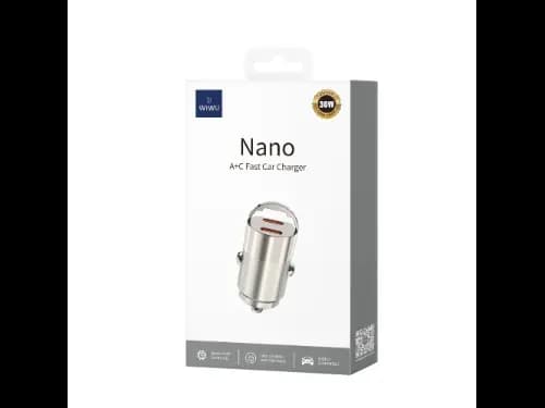 WIWU WI-QC029 Nano Dual C 30W Fast Car Charger Compact & Powerful – Titanium (5)