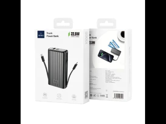 Wiwu Wi-P014 Trunk 22.5W 10000mAH Powerbank Black (4)