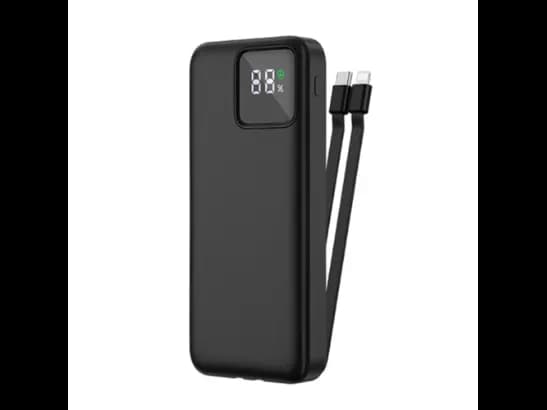 Wiwu JC-22 22.5w 20000mAH LED Display Built In Cable Powerbank Black
