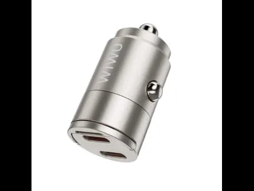 WIWU WI-QC029 Nano Dual C 30W Fast Car Charger Compact & Powerful – Titanium (2)