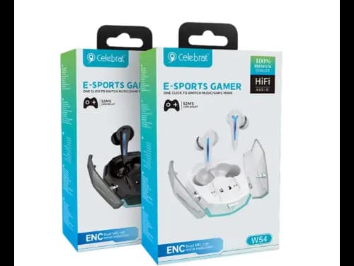 Celebrat W54 Game/Music Dual Mode TWS Earphones, Designed Specifically For Esports