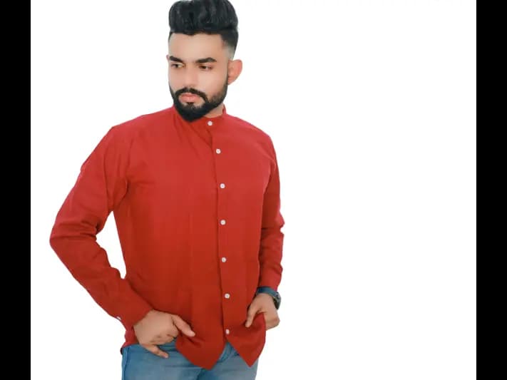 TAAG Premium Linen Long sleeve Shirt – Wine Red (2)