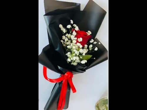 Single Red Rose Flower Bouquet for Valentines (2)