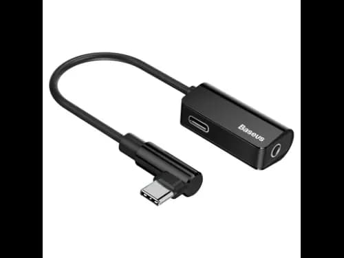 Baseus Type-C Male To Type-C Female +3.5MM Female Adapter L45 Black – CATL45-01- 6 Months Warranty