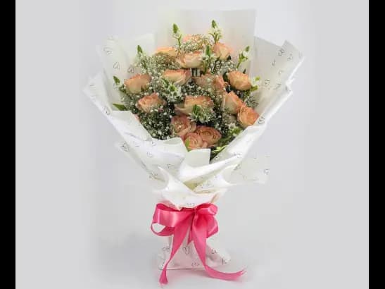 Pinkish 15 Roses Bouquet - MF236