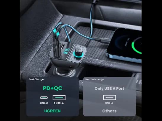 Ugreen CD229 80910 Bluetooth FM Transmitter Car Charger (4)