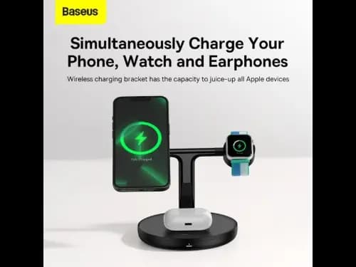 Baseus 20W Swan 3-in-1 Wireless Magnetic Charging Bracket Black- WXTE000101- 6 Months Warranty (4)