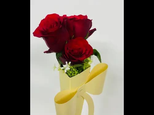 3 Red Rose Flower Bouquet for Valentines (4)