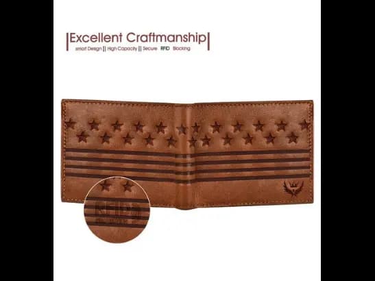 Embossed Genuine Leather Bi-Fold Wallet (4)