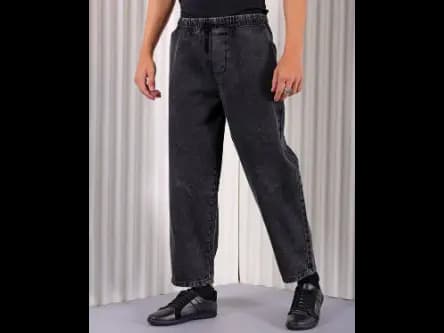 Men Mid-Wash Barrel Loose Fit Jeans