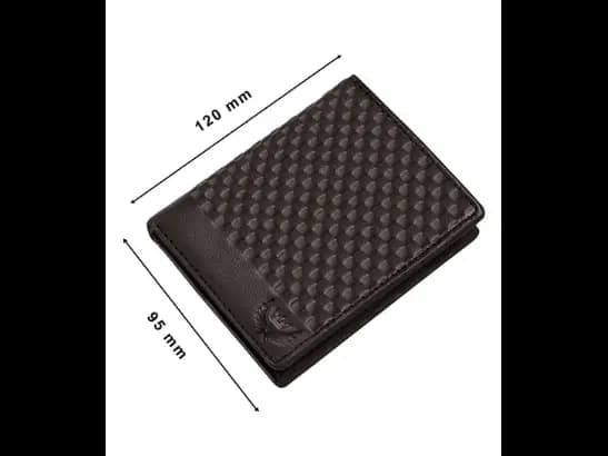 Checked Genuine Leather Bi-Fold Wallet (2)