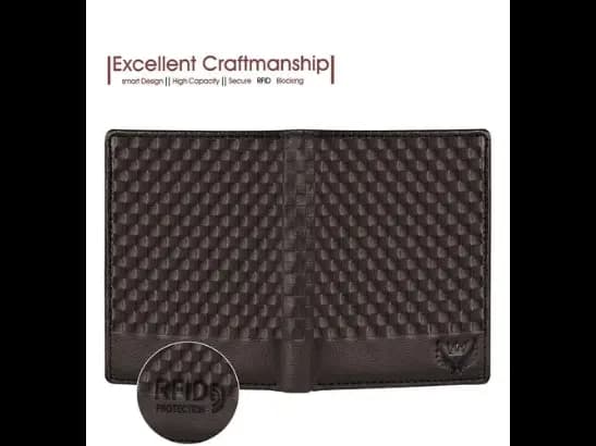 Checked Genuine Leather Bi-Fold Wallet (3)