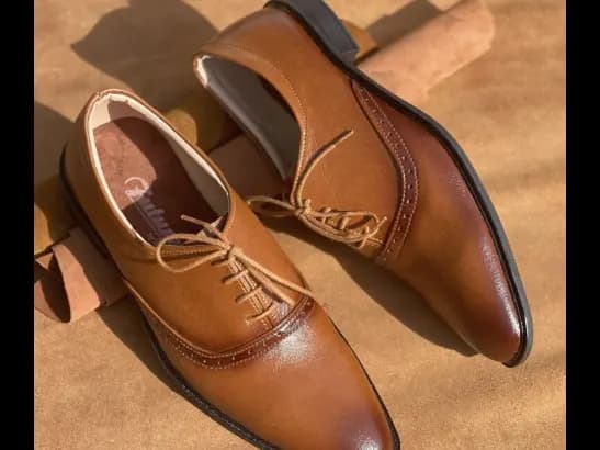 Men’s Oxford Two-Tone Tan Shoe (2)