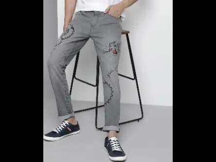Mid-Wash Slim Fit Jeans