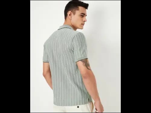 Men Regular Fit Striped Polo T-Shirt (4)