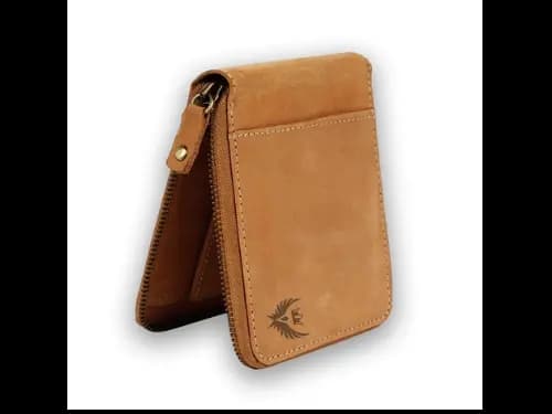Genuine Leather Bi-Fold Wallet with Zip Closure 3 3 Ratings (3)