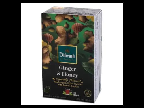 Dilmah Ginger and Honey Flavored Ceylon Black Tea – 20 Tea Bags