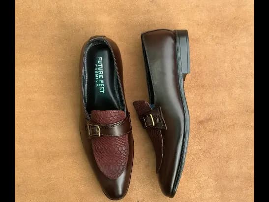 Men’s Dark Ruby Cow Leather Croc Strap Loafer (2)