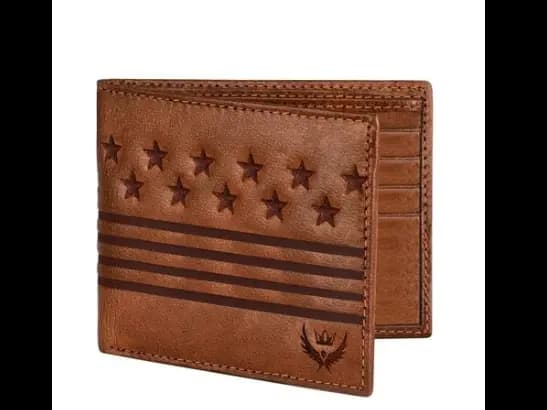 Embossed Genuine Leather Bi-Fold Wallet