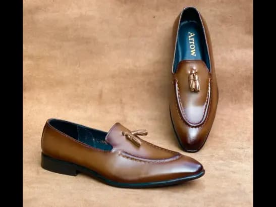 Men’s Two-Tone Tan Cow Leather Tassel Loafer (4)