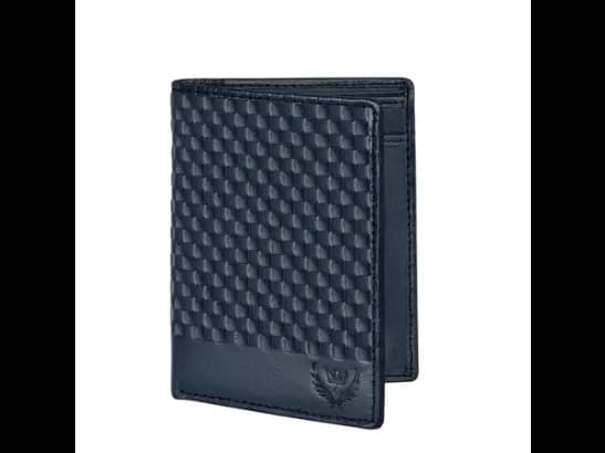 Checked Genuine Leather Bi-Fold Wallet (2)