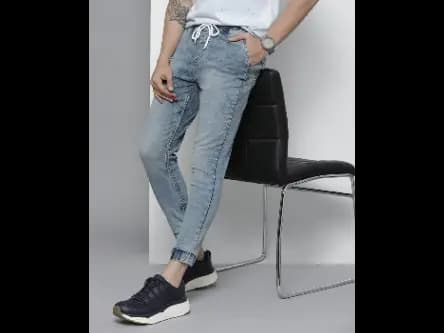 Heavily Washed Slim Fit Jogger Jeans