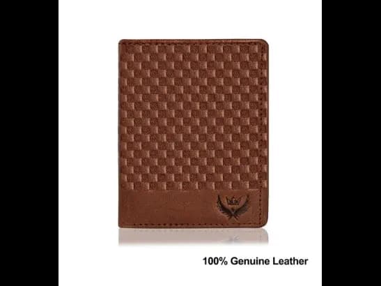 Checked Genuine Leather Bi-Fold Wallet (2)