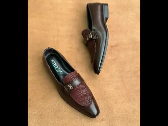 Men’s Dark Ruby Cow Leather Croc Strap Loafer (3)