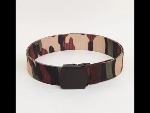 Men Camouflage Print Wide Webbed Belt (2)